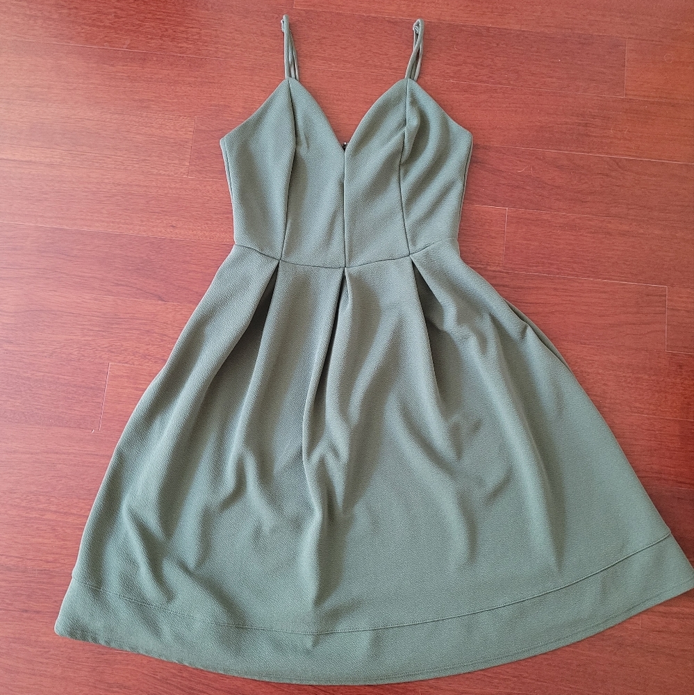 Modcloth Olive Green Sweetheart Party Dress